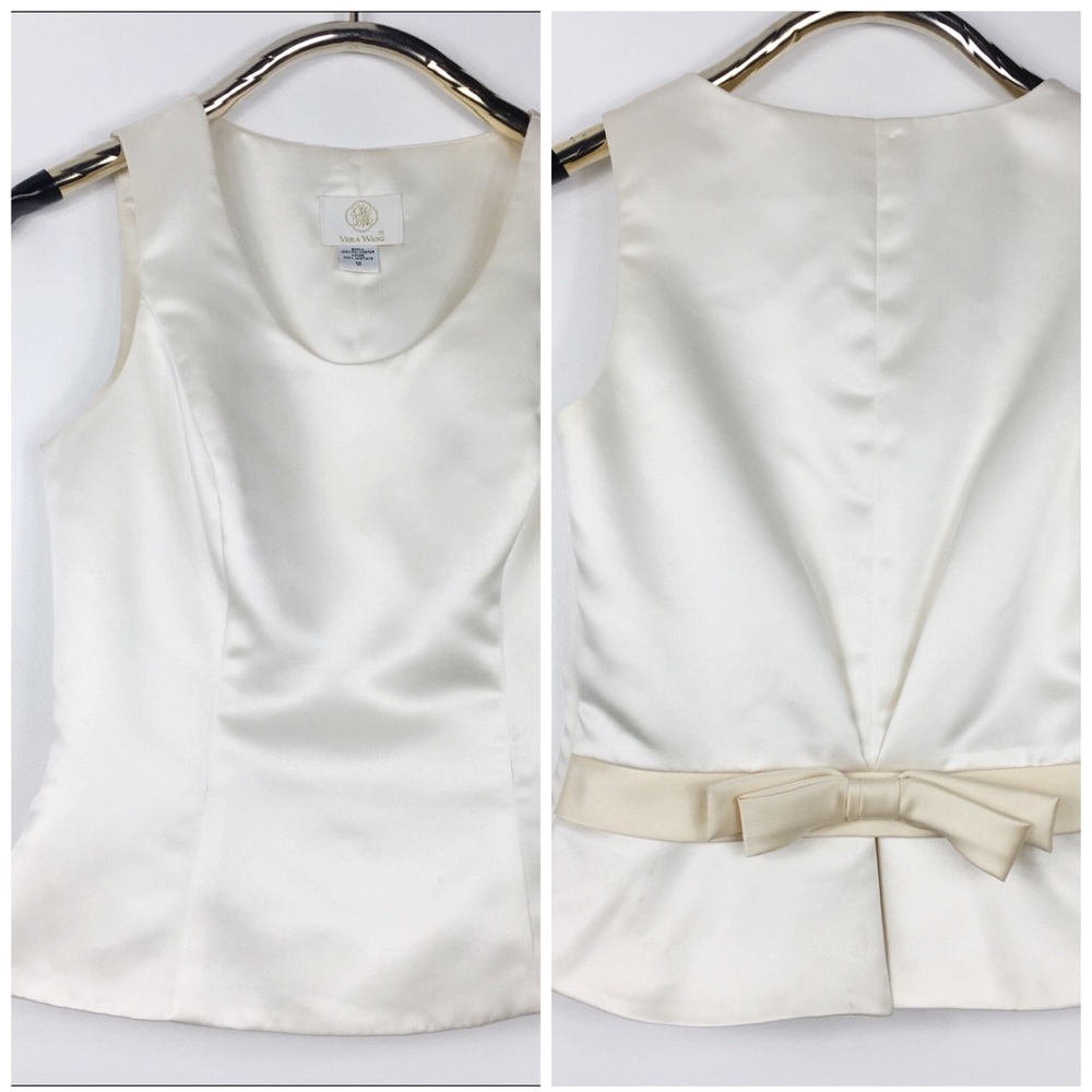 Vera Wang Wedding Dress Top Satin Bow Cream